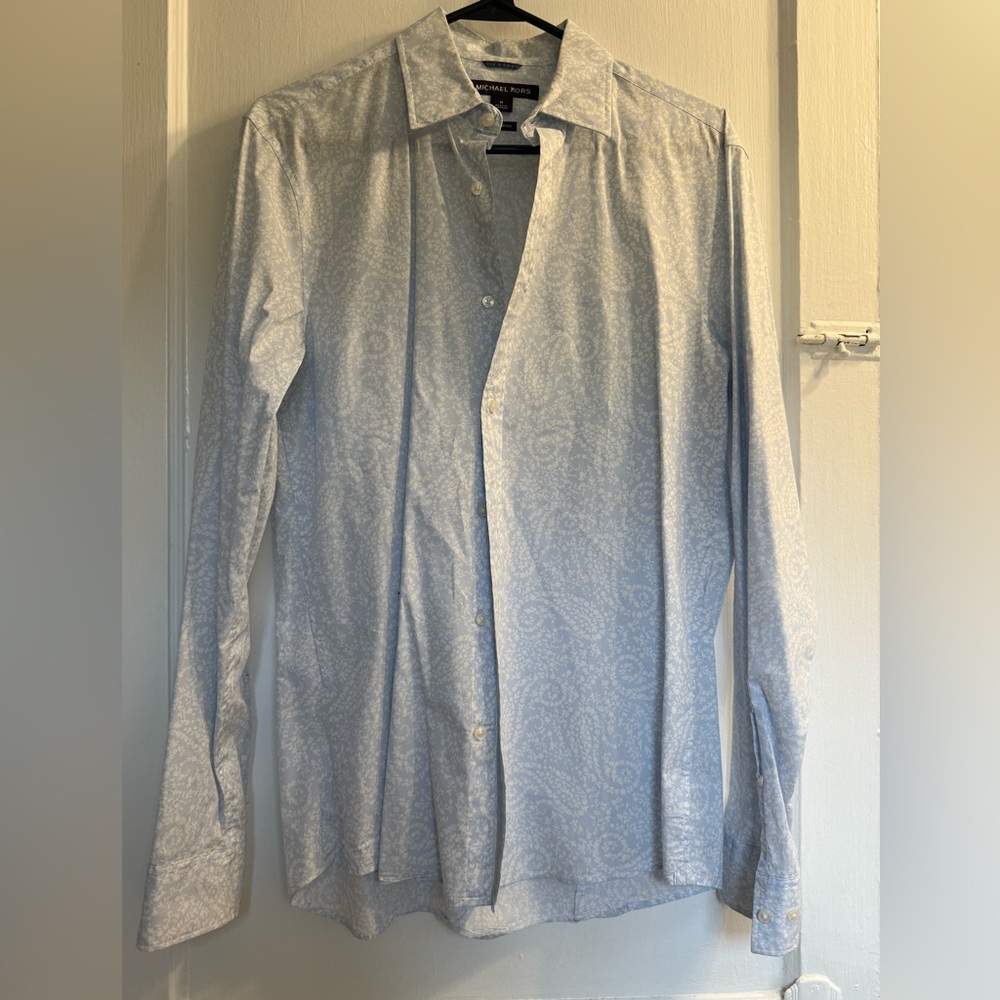Michael Kors Light Blue Floral Shirt